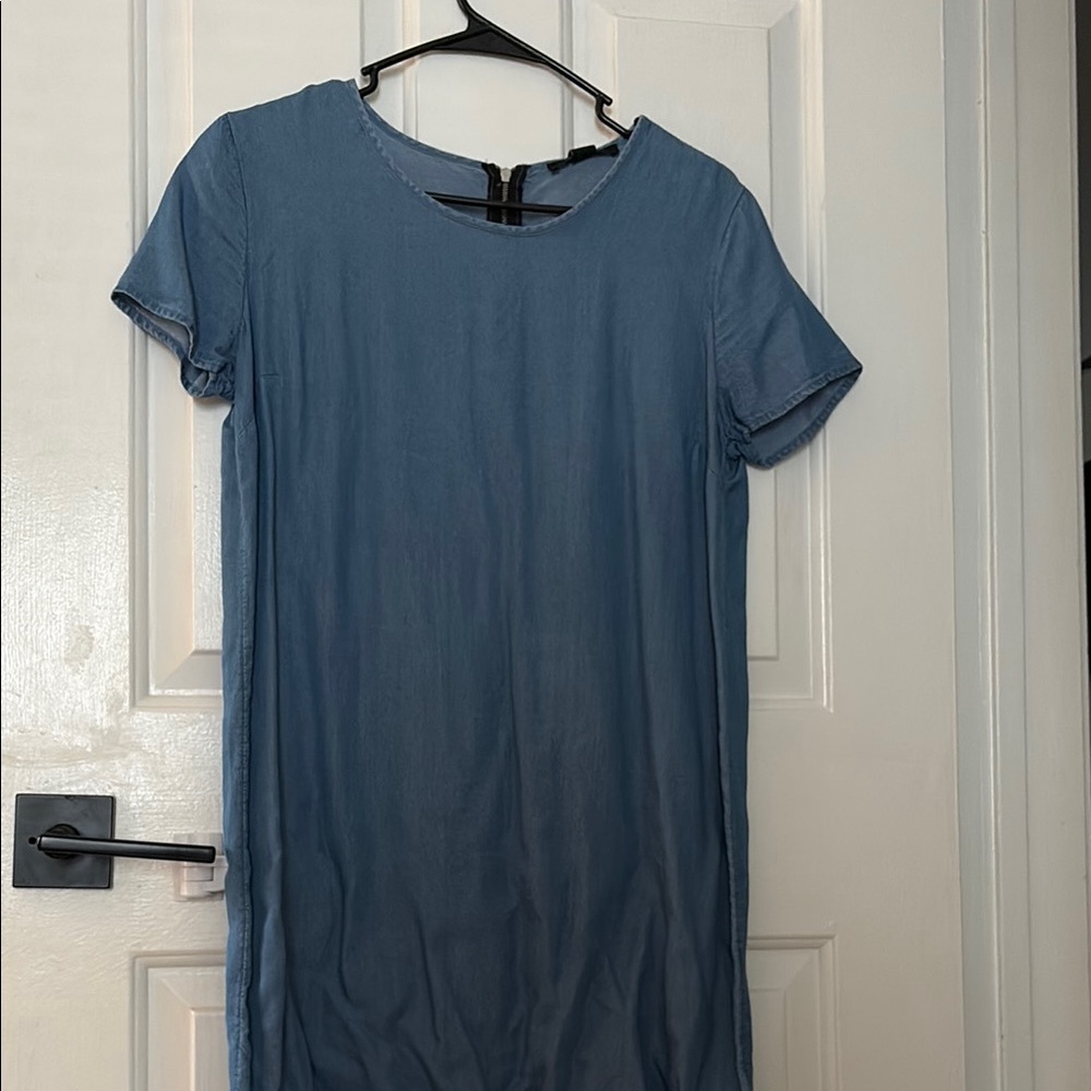 Casual Blue Short Sleeve Dress